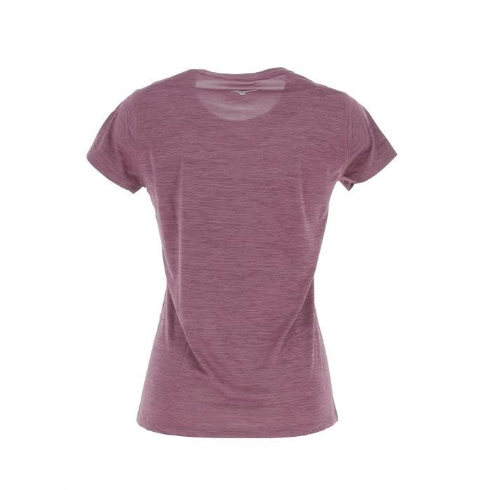 Maillot de running femme Mizuno Impulse core tee wos Violet Manches courtes Respirant Cdiscount Sport