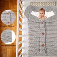 XJYDNCG Nid d'ange - Bébé Enfants Toddler Épais Tricot Doux Couverture Chaude Swaddle Sac De Couchage - 80 cm - Gris-2