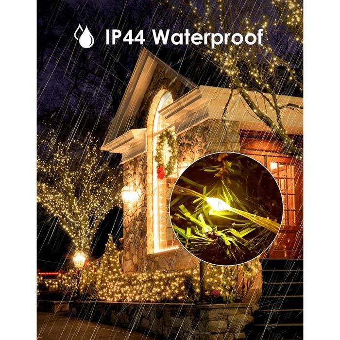 Guirlande Lumineuse Solaire Extérieure 50 M - 500 LED Blanc Froid - USB/solaire, 8 Modes, Minuterie, IP44 - Pour Jardin, Terrasse, Fête - 5