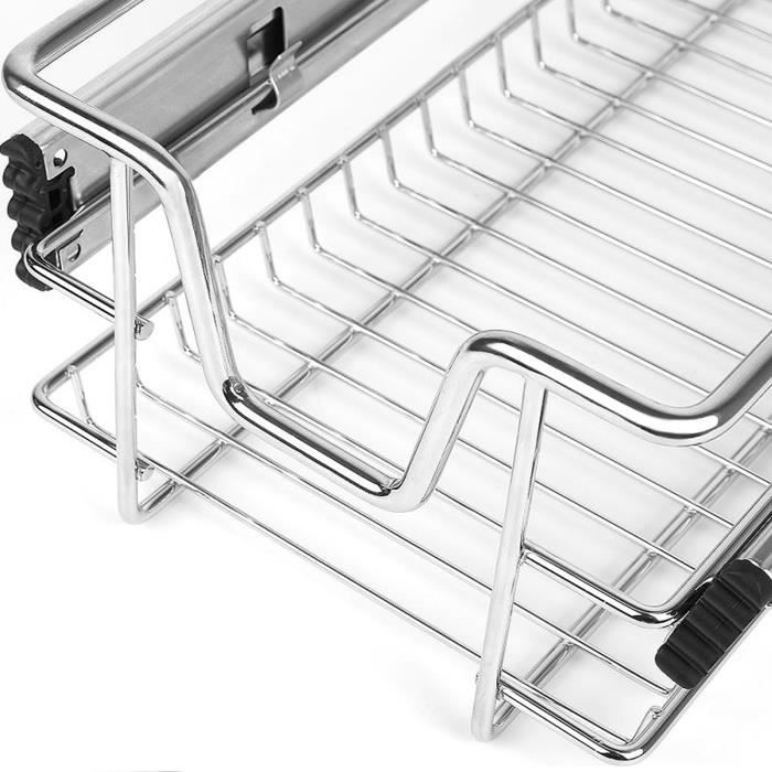 4 Paniers De Rangement Télescopiques Pour Armoires - Glissières à Billes, Charge 20 Kg - Largeur 37 Cm