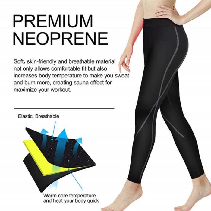 Pantalon de Sudation Femme Legging Minceur Neoprene Transpiration Sauna Pants pour Fitness Sport Gym Noir Cdiscount Sport