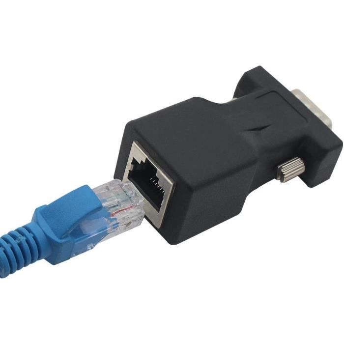 Adaptateur Cable Convertisseur Vga Femelle vers RJ45 Rallonge de câble réseau - Adaptateur et