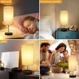 Lampe de Chevet LED, 3 Températures Couleur(2700K-4000K-6400K) Lampes de Table avec Port Charge USB A+C, Adaptée Pour Chambre Salon-3