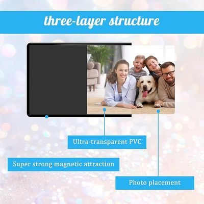 15 Cadres Photo Magnétiques Pour Frigo – Noir, Format 9,1 X 6,2 Cm, Compatibles Photos 5,8 X 8,9 Cm