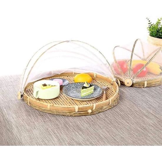 Paire De Paniers Ronds En Bambou Tressé - Naturel, Pour Charbon Ou Déco