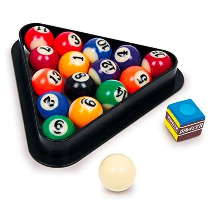 Mini Billard De Table FISHTEC Complet - Feutrine Verte, 2 Queues, 16 Boules - 51x31 Cm Bois Clair