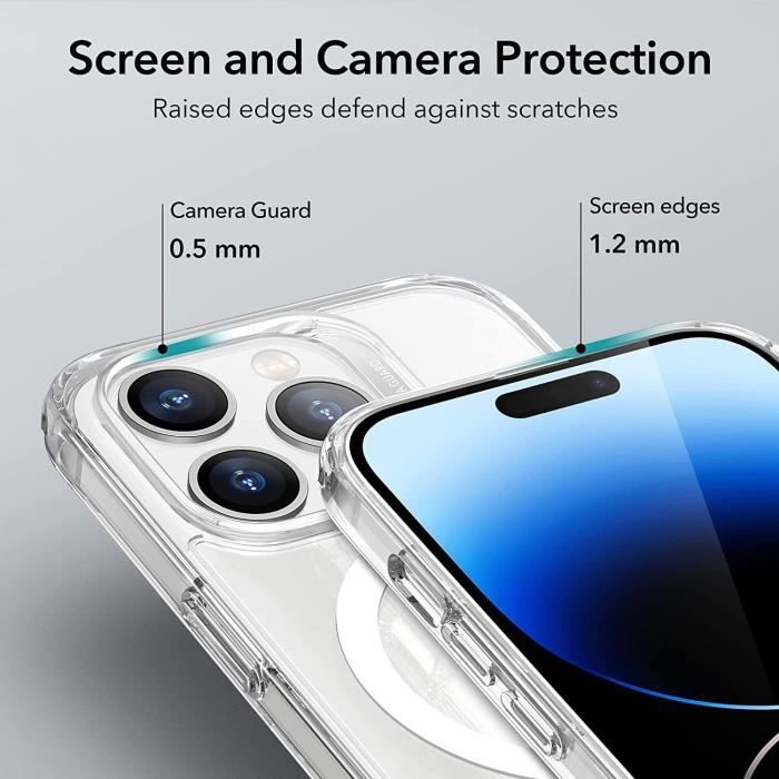 Coque iPhone 14 Pro Max, Magnétique Crystal Clear Transparente compatible  avec MagSafe - Cdiscount Téléphonie