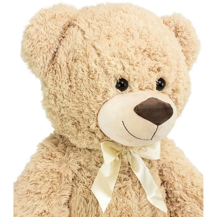 BRUBAKER Peluche géante XXL - Ours / Nounours - 100 cm - Beige