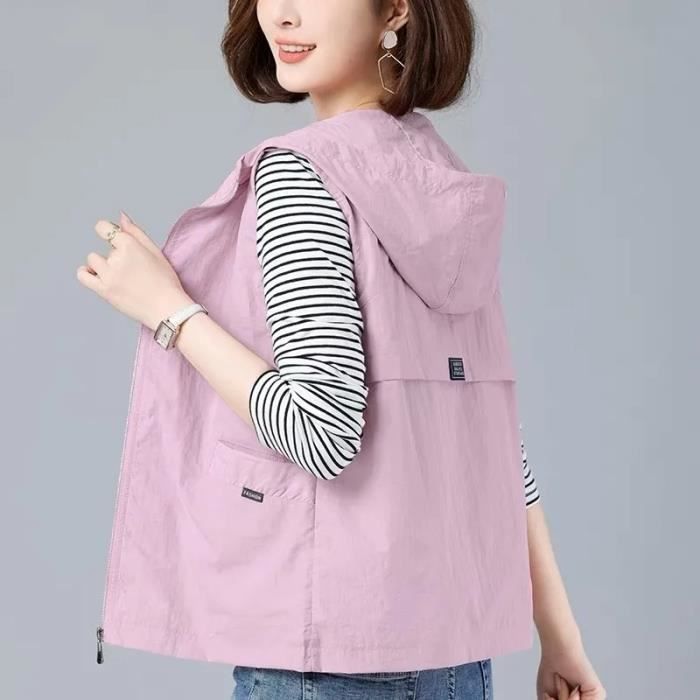 Gilet court à capuche femme deals