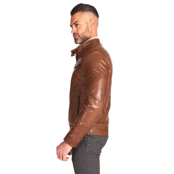 Veste moto cuir on sale vintage