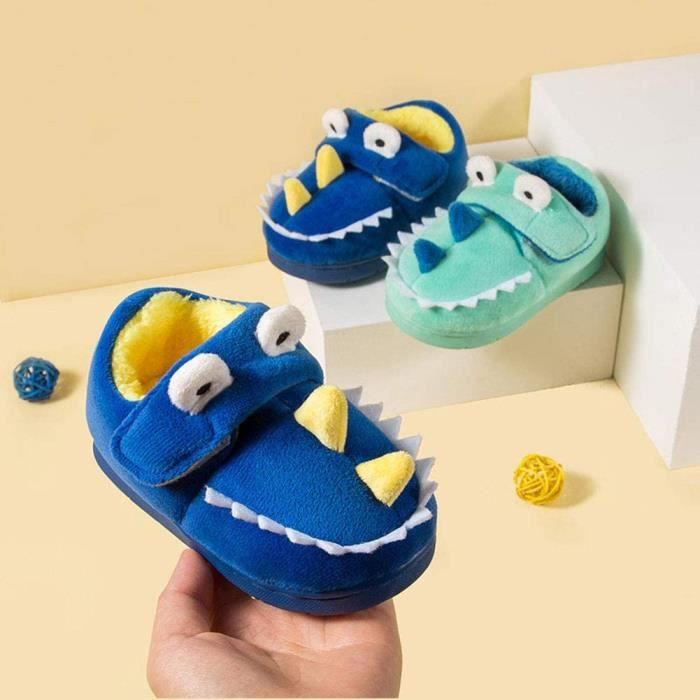 Chausson Enfant - Animaux Peluche Slippers - Dinosaure - Bleu - 1-2 Ans  bleu - Cdiscount Chaussures