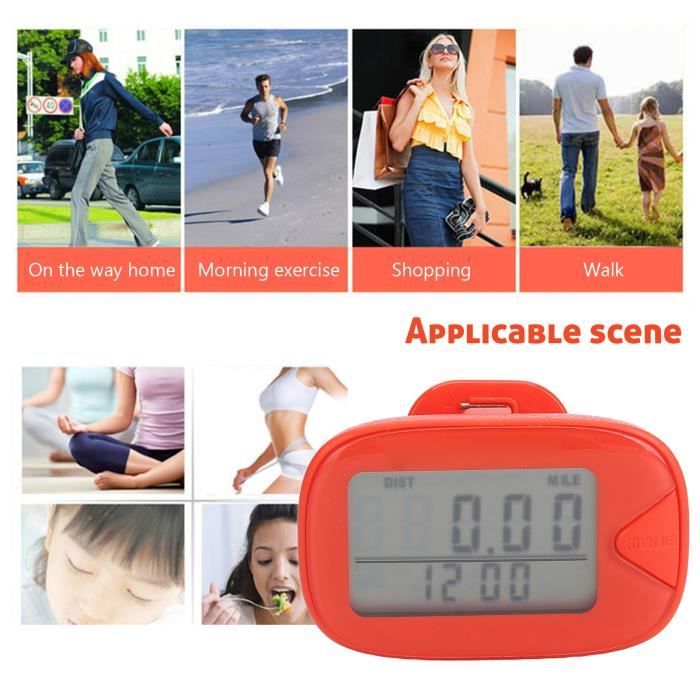 MAYMOC Podomètre 3D à Clipser – Pas, Km, Calories, Temps D'activité, Mémoire 7 Jours, Sans Bluetooth Ni Appli