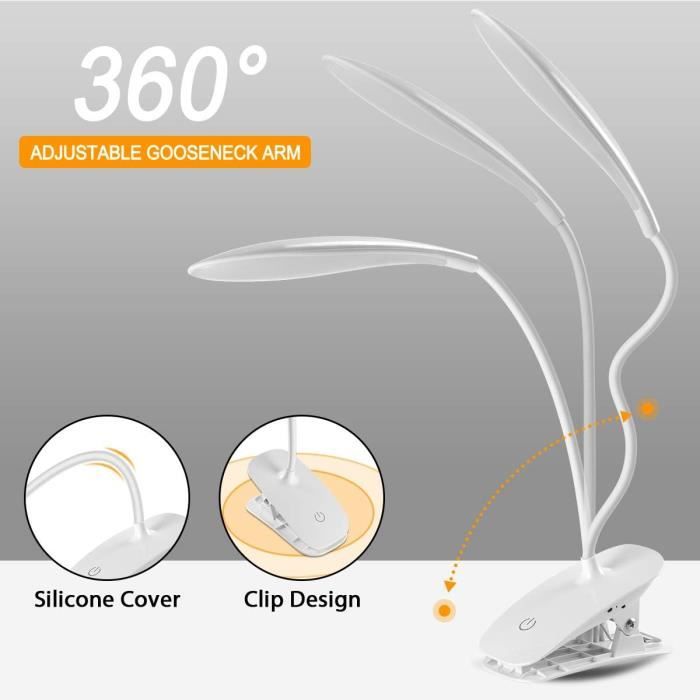 Lampe De Bureau Rechargeable, 5 Températures De Couleur, 5 Luminosités
