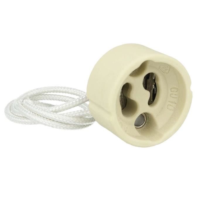 Lot De 2 Douilles Céramiques Pour Ampoule Dichroïque, Avec Fils - Scooter, Moto, Néons