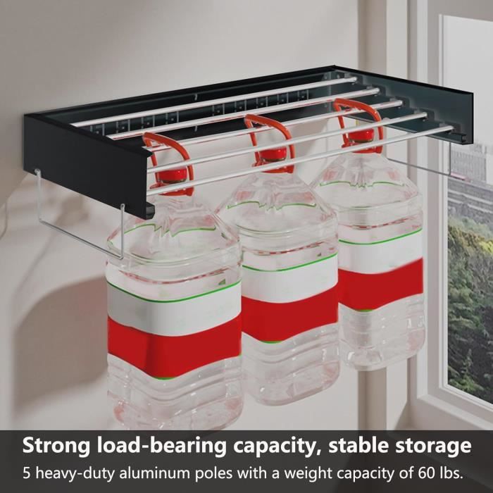 Séchoir À Linge Mural Extensible Pour Intérieur Et Extérieur, Buanderie