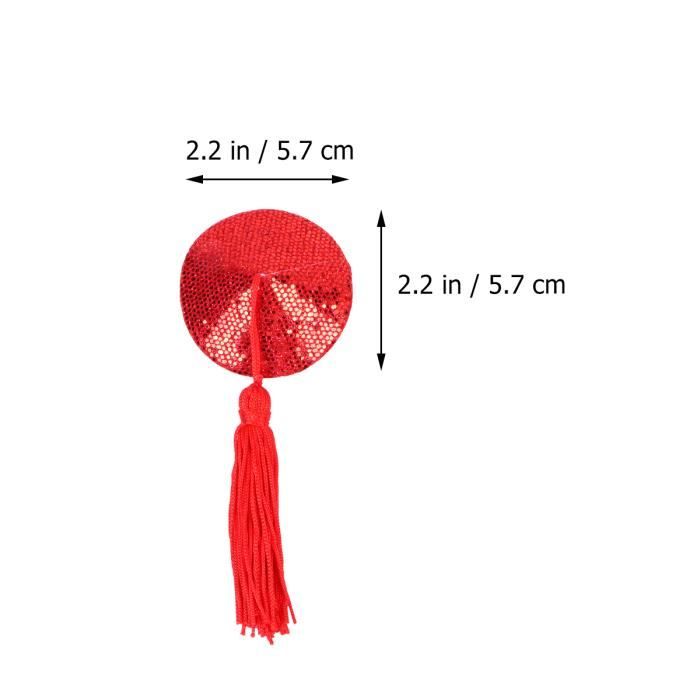 Protege Tetons Femme 4 Paires Cache-Tétons En Forme De Cœur à Paillettes - Réutilisables - Accessoire Lingerie Noir/Rouge Cache Téton