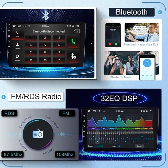 Autoradio Android 10" Pour Citroën C5 2008-2017 - CarPlay/Android Auto Sans Fil - 6Go RAM, 128Go - GPS, WiFi