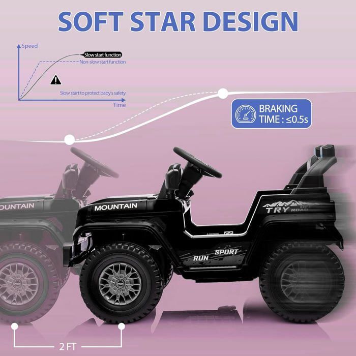 Voiture Electrique12 V pour Enfants avec Télécommande 2,4 G, Bluetooth