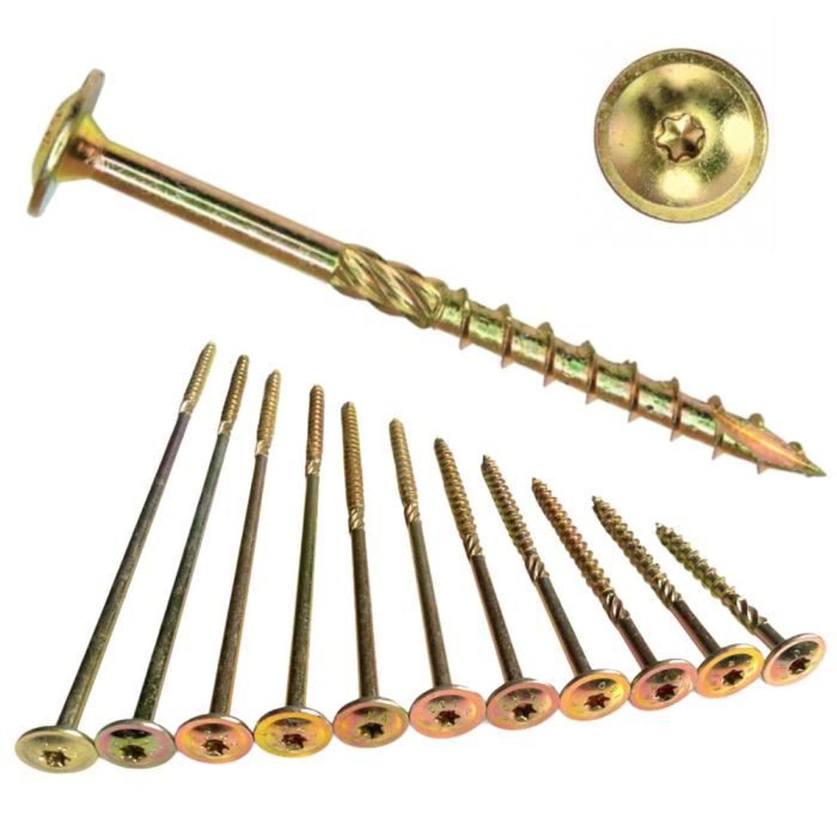 Vis à Bois de Charpente 6x120 Tête Large Rondelle Torx Lot de 100 ...