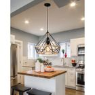 WOTTES UNI Diamant Rétro Lustre Suspension Cage Métal Corde de Chanvre Luminaire Industrielle