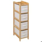 5 FIVE SIMPLY SMART 5five - étagère fine avec 4 paniers "tidy box" en bambou