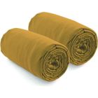 Lot de 2 draps housse uni coton gold 80 x 200 x 35 cm Les Ateliers du Linge 80 X 200 X 35 GOLD