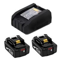 2X batterie de rechange pour Makita +chargeur double port DC18RD compatible BL1860B BL1860 BL1850B BL1850 avec batterie à outils