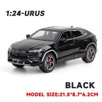couleur 1 24-Urus-Noir modèle de voiture de luxe en alliage, SUV coupé 1:24, affichage de véhicule en métal,