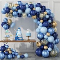 133 pièces bleu foncé Macaron Latex ballon arc Kit métal ballon ensemble décoration de fête d'anniversaire