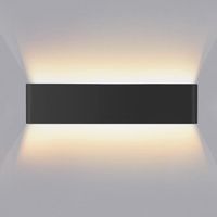 TYRESES Applique Murale interieur 40CM 16W Blanc Chaud Lampe Murale LED Noir Moderne Applique Murale Chambre Salon Couloir