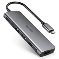 UGREEN Hub USB C en Aluminium Adaptateur USB C avec 3 Ports USB 3.0, Port HDMI 4K, Port Alimentation USB C Power Delivery Compatible