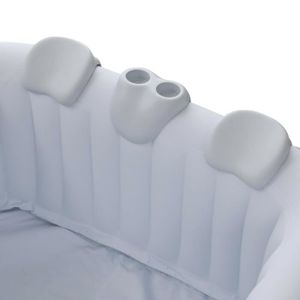 COUSSIN DE SPA AREBOS Comfort Set 2 Coussins pour la Nuque + Porte-Boisson pour Bain à remous | Blanc | 100% imperméable | Forme Ergonomique