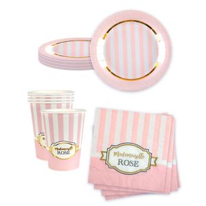 Kit Baby Shower Meri Oh Baby - 12 Assiettes + 20 Serviettes En Carton, Neuf Sous Blister