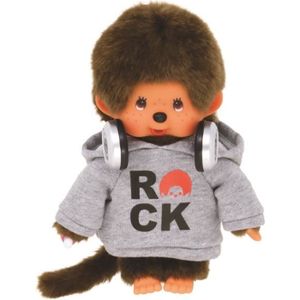 PELUCHE Peluche Monchhichi Bandai - Rock - 20 cm - Marron 