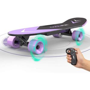 InnJoo Mini Skateboard électrique avec télécommande pour Adulte/Jeune/Enfant Moteur 300 W Vitesse maximale 15 km/h Autonomie 8 km Noir 700x220x140 mm
