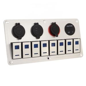 Panneau d'interrupteur à bascule étanche à 6 interrupteurs pour véhicule  récréatif – Affichage numérique du voltmètre double 5 V USB 5 V CC fente 12  V