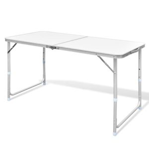TABLE DE CAMPING Fangming-Table pliable de camping Hauteur réglable Aluminium 120x60 cm