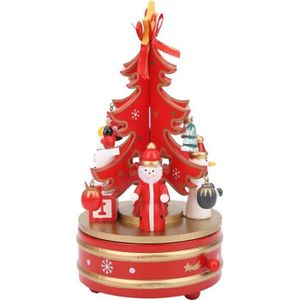 CHAUSSETTE DE NOËL Boîte à Musique de Noël en Bois Décoration de Noël