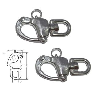 inox 316 Ref A531B120 lot 2 Pièces Mousqueton à oeil 12mm