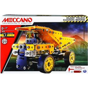 ASSEMBLAGE CONSTRUCTION MECCANO - CAMION BENNE - THEME CHANTIER Meccano