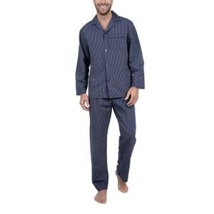 Mens Gents Chaud Doux Thermique Flanelle Carreaux Bleu Chemise De Nuit Pyjama Nuisette