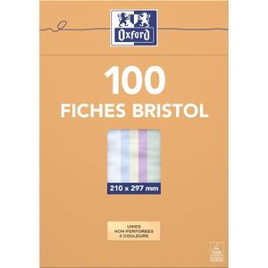 Fiches bristol - A4 - 170 g./m² - Uni - Blanc - Articles de papeterie  divers - Creavea