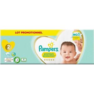 COUCHE Lot de 2 - Pampers Premium Protection - Taille 2 - 124 couches