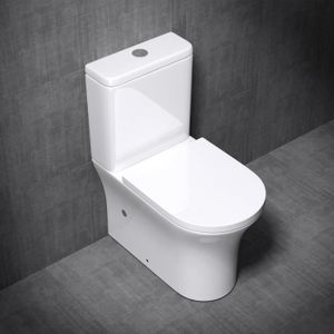 Tapis contour WC Blanc uni, tapis toilette - Badaboum