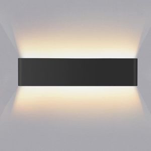 APPLIQUE  TYRESES Applique Murale interieur 40CM 16W Blanc Chaud Lampe Murale LED Noir Moderne Applique Murale Chambre Salon Couloir