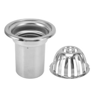 SIPHON DE LAVABO YOSOO Roof Floor Drain, Practical Stainless Steel Roof Floor Drain Spatter Free Large Displacement Non bricolage d'evier 3 pouces