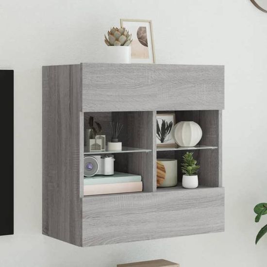VidaXL - Meuble TV 120cm Gris Sonoma - Rangements étagères Et Portes