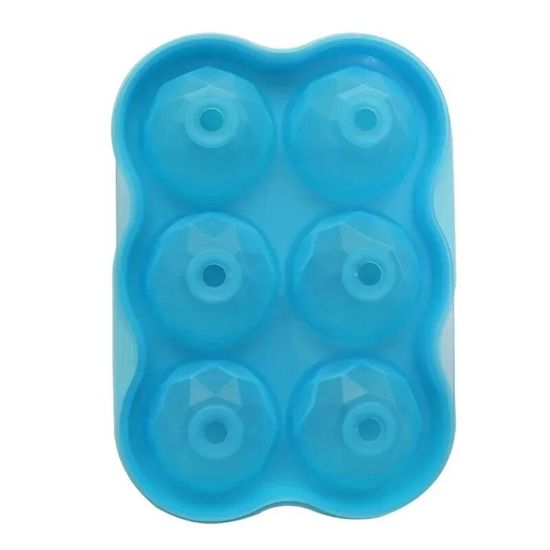 Lot De 16 Moules à Glaçons En Silicone - Boules De Glace Rondes 6 Cm - Pour Whisky, Cocktails - Flexible, Facile à Démouler - Couleur Bleue - 12