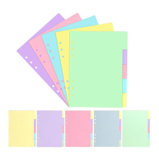 25 Feuilles Intercalaires Classeur A5 Intercalaire Classeur 6 Trous 5 25-feuilles-intercalaires-classeur-a5-intercalaire-classeur-6-trous-5