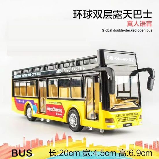 Bus Londonien En Bois CANDYCAR - Jouet En Hêtre Massif Peint à L'eau - Collection Voitures Moulées Sous Pression - Pour Enfants Dès 3 Ans